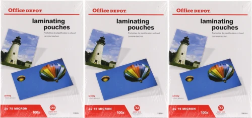 3x folia do laminacji Office Depot, 154x216mm, A5, 2x75 µm, 100 sztuk