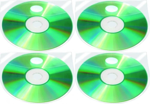 4x Kieszeń z oknem na CD/DVD Q-Connect, PP, 10 sztuk, przezroczysty