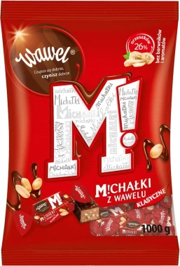 4x Cukierki Michałki Wawel, orzechowy w deserowej czekoladzie, 1kg