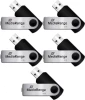 5x Pendrive MediaRange, 32GB, obracany, USB 2.0, srebrno-czarny