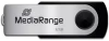 5x Pendrive MediaRange, 32GB, obracany, USB 2.0, srebrno-czarny