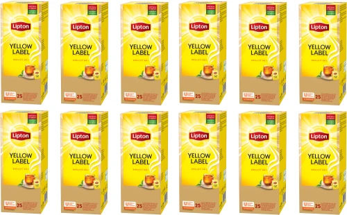 12x Herbata czarna w kopertach Lipton Yellow Label, 25 sztuk x 2g