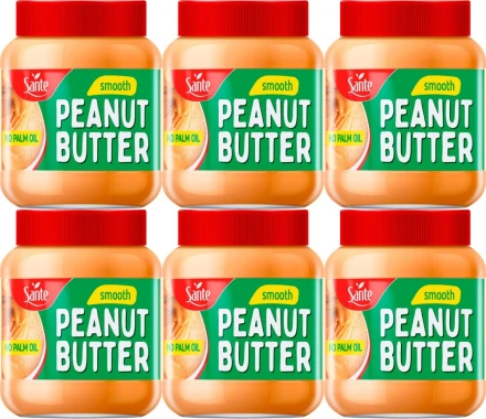 6x Masło orzechowe Sante Peanut Butter Smooth, 350g