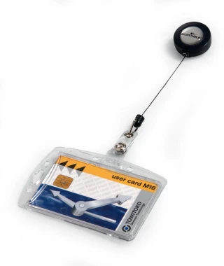 4x Etui do kart magnetycznych  Durable, z mechanizmem ściągającym, 54x85mm, 10 sztuk, transparentny