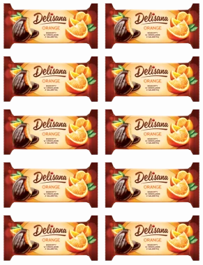 10x Biszkopty w czekoladzie Delicpol Delisana, z galaretką pomarańczową, 135g