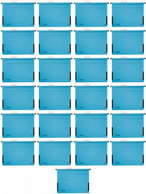25x Teczka zawieszkowa kartonowa z rozciągliwymi bokami Leitz Alpha, A4, 348x260mm, 275g/m2, niebieski