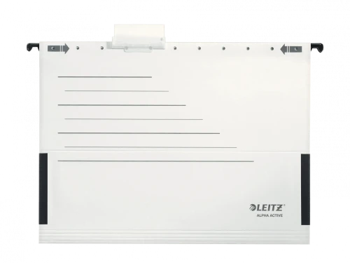 5x Teczka zawieszkowa kartonowa Leitz Alpha Active, A4, z rozciągliwymi bokami, 225g/m2 biały