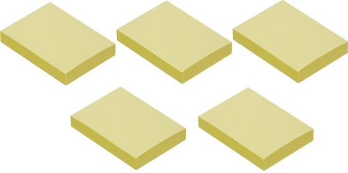 10x Karteczki samoprzylepne Tartan, 38x51mm, 100 karteczek,  żółty pastelowy