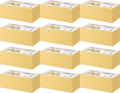 12x Karteczki samoprzylepne Office Depot, 76x76mm, 12x100 kartek, żółty pastelowy