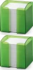 2x Pojemnik z białymi karteczkami Durable Trend, 100x105x100mm, 800 karteczek, transparentny zielony