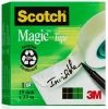12x Taśma klejąca Scotch Magic 810, 19mmx33m,1 sztuka, przezroczysty matowy
