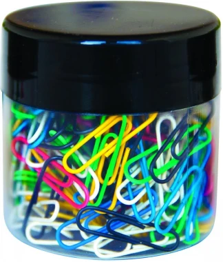 3x Spinacz Q-Connect, okrągły, w plastikowym słoiku, 28mm, 150 sztuk, mix kolorów