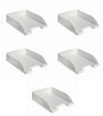 5x Półka na dokumenty Leitz Plus Standard, A4, plastikowa, biały