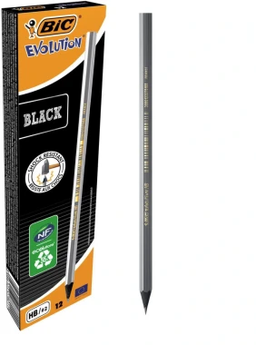 6x Ołówek Bic Evolution Black, HB, 12 sztuk, czarny