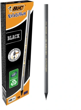 3x Ołówek Bic Evolution Black, HB, 12 sztuk, czarny