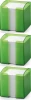 3x Pojemnik z białymi karteczkami Durable Trend, 100x105x100mm, 800 karteczek, transparentny zielony