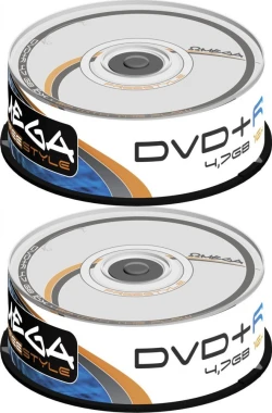 2x Płyta DVD+R Omega Freestyle, do jednokrotnego zapisu, 4.7 GB, cake box, 25 sztuk