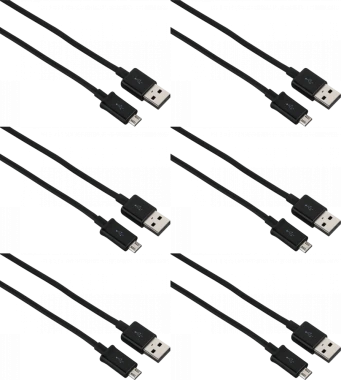 6x Kabel USB 2.0- Micro USB B Hama, 0.9m, czarny