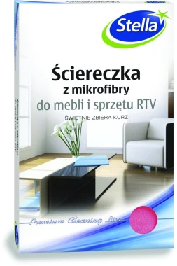 5x Ściereczka do mebli i sprzętu RTV Stella, mikrofibra, 1 sztuka, czerwony