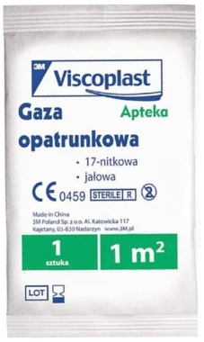 10x Gaza opatrunkowa Viscoplast, jałowa, 1m2, biały