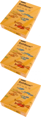 3x Papier kolorowy Rainbow, A4, 160g/m2, 250 arkuszy, pomarańczowy jasny (R22)