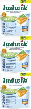 3x Kapsułki do prania tkanin białych i kolorowych Ludwik Sensitive 2 in 1, 32 sztuki