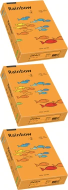 3x Papier ksero Papyrus Rainbow, A4, 160g/m2, 250 arkuszy, pomarańczowy ciemny