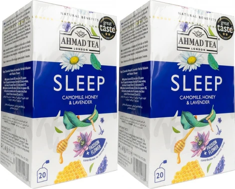 2x Herbata funkcjonalna w kopertach Ahmad Tea Sleep Healthy Benefit, 20 sztuk x 1.5g