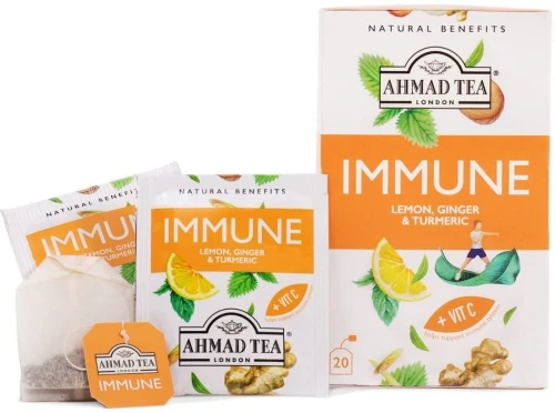 2x Herbata funkcjonalna w kopertach Ahmad Tea Immune Healthy Benefit, 20 sztuk x 1.5g