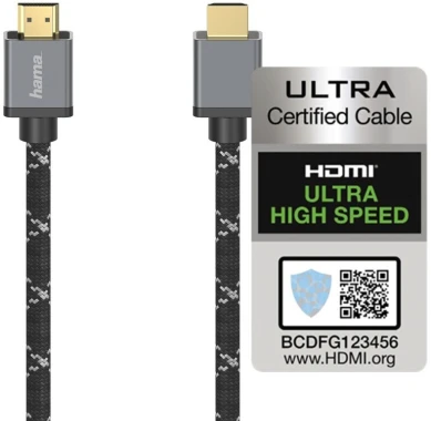 2x Kabel HDMI 2.1 Hama, Ultra High Speed 8K, 2m, szary