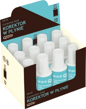 12x Korektor w płynie Grand, z pędzelkiem, 20ml