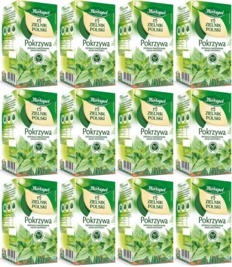 12x Herbata ziołowa w torebkach Herbapol Zielnik Polski, pokrzywa, 20 sztuk x 1.5g