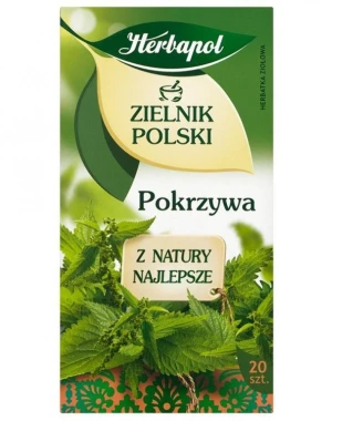 12x Herbata ziołowa w torebkach Herbapol Zielnik Polski, pokrzywa, 20 sztuk x 1.5g