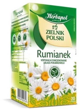 12x Herbata ziołowa w torebkach Herbapol Zielnik Polski, rumianek, 20 sztuk x 1.5g