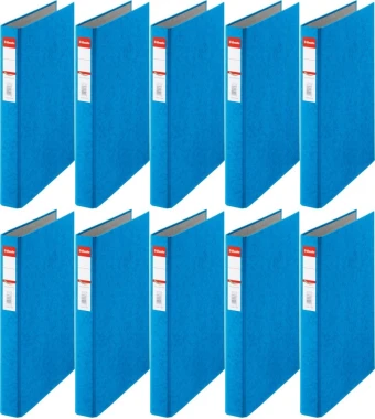 10x Segregator Esselte, A4, szerokość grzbietu 42mm, do 190 kartek, 2 ringi, niebieski