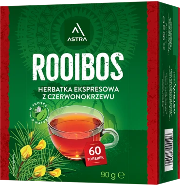 6x Herbata ziołowa w torebkach Astra Rooibos, 60 sztuk x 1.5g