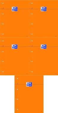 5x Blok biurowy w kratkę Oxford Everyday DB, A4+, 80 kartek, pomarańczowy