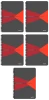 5x Kołonotatnik Leitz Office Card A5, w kratkę, 90 kartek, szaro-czerwony