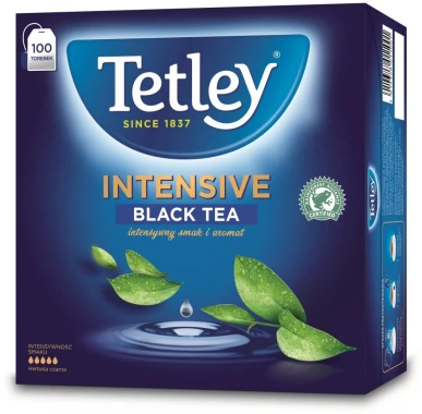 12x Herbata czarna w torebkach Tetley Intensive Black, 100 sztuk x 2g