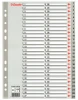 10x Przekładki plastikowe numeryczne Esselte, A4, 1-54 kart, szary