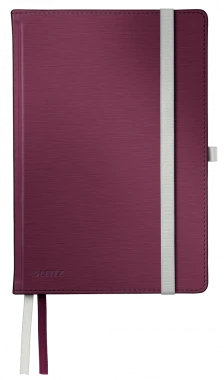 5x Notatnik w kratkę Leitz Style, A5, twarda oprawa, 80 kartek, rubinowa czerwień