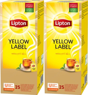 2x Herbata czarna w kopertach Lipton Yellow Label, 25 sztuk x 2g