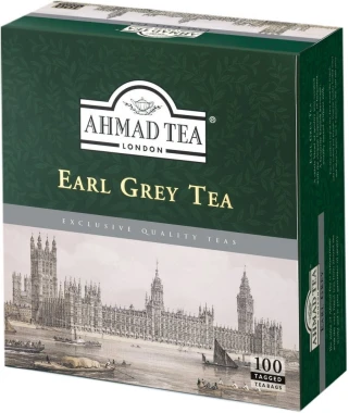 12x Herbata Earl Grey czarna w torebkach z zawieszką Ahmad Tea, 100 sztuk x 2g