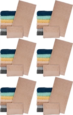 6x Ręcznik Reis Egypt, bawełna frotte, 70x140cm, 500g/m2, beżowy