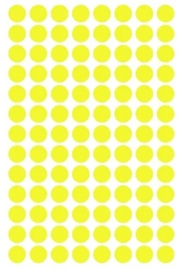 12x Etykiety oznaczeniowe Avery Zweckform, okrągłe, średnica 8mm, 416 sztuk, żółty