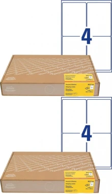 2x Etykiety wysyłkowe Avery Zweckform, A4, 99.1x139mm, 300 arkuszy, biały
