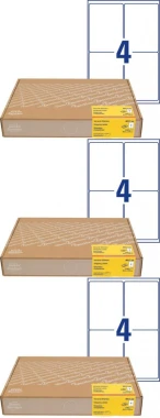3x Etykiety wysyłkowe Avery Zweckform, A4, 99.1x139mm, 300 arkuszy, biały