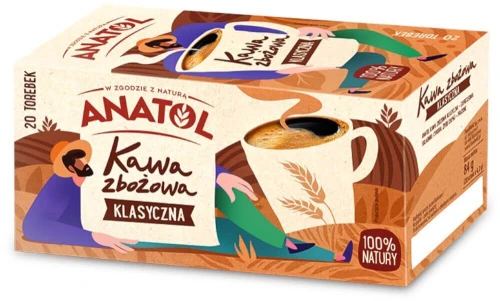 12x Kawa zbożowa klasyczna Anatol, w torebkach, 20 sztuk x 4.2g