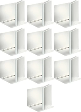 10x Segregator prezentacyjny Esselte Panorama, A4, szerokość grzbietu 63mm, do 380 kartek, 4 ringi, biały