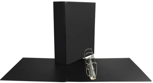 10x Segregator prezentacyjny Biurfol, A4, szerokość grzbietu 65mm, do 280 kartek, 4 ringi, czarny